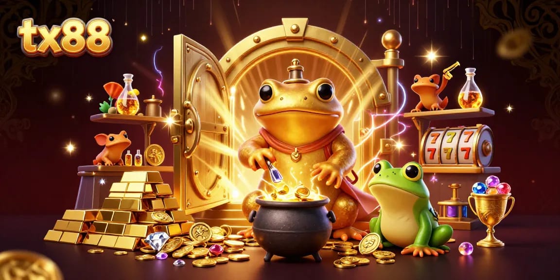 tx88 introduces thrilling slot game magic in a rich scene of gold and excitement.